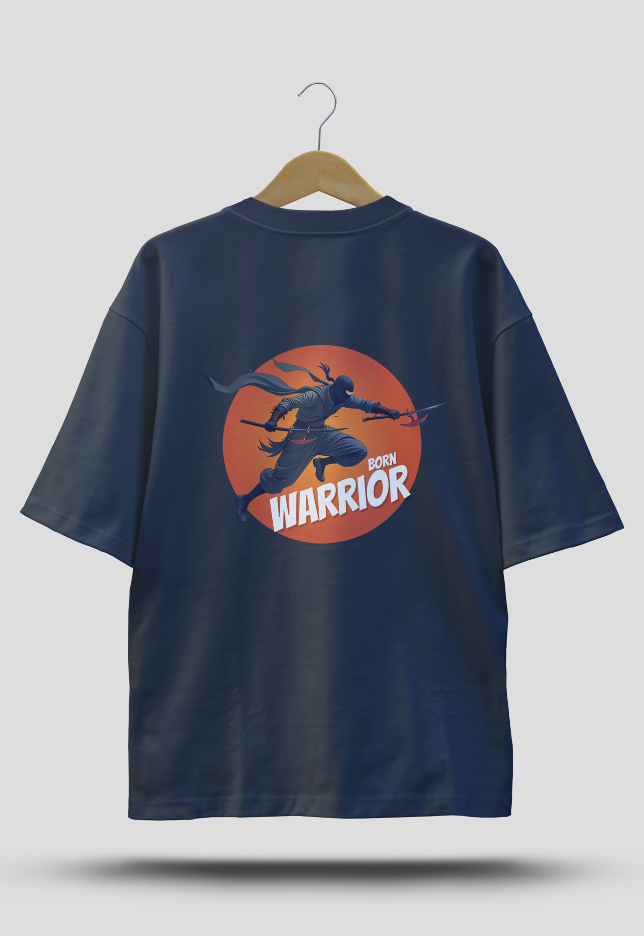 Born Worrier Oversized Black T-Shirts - A FoldLined Original