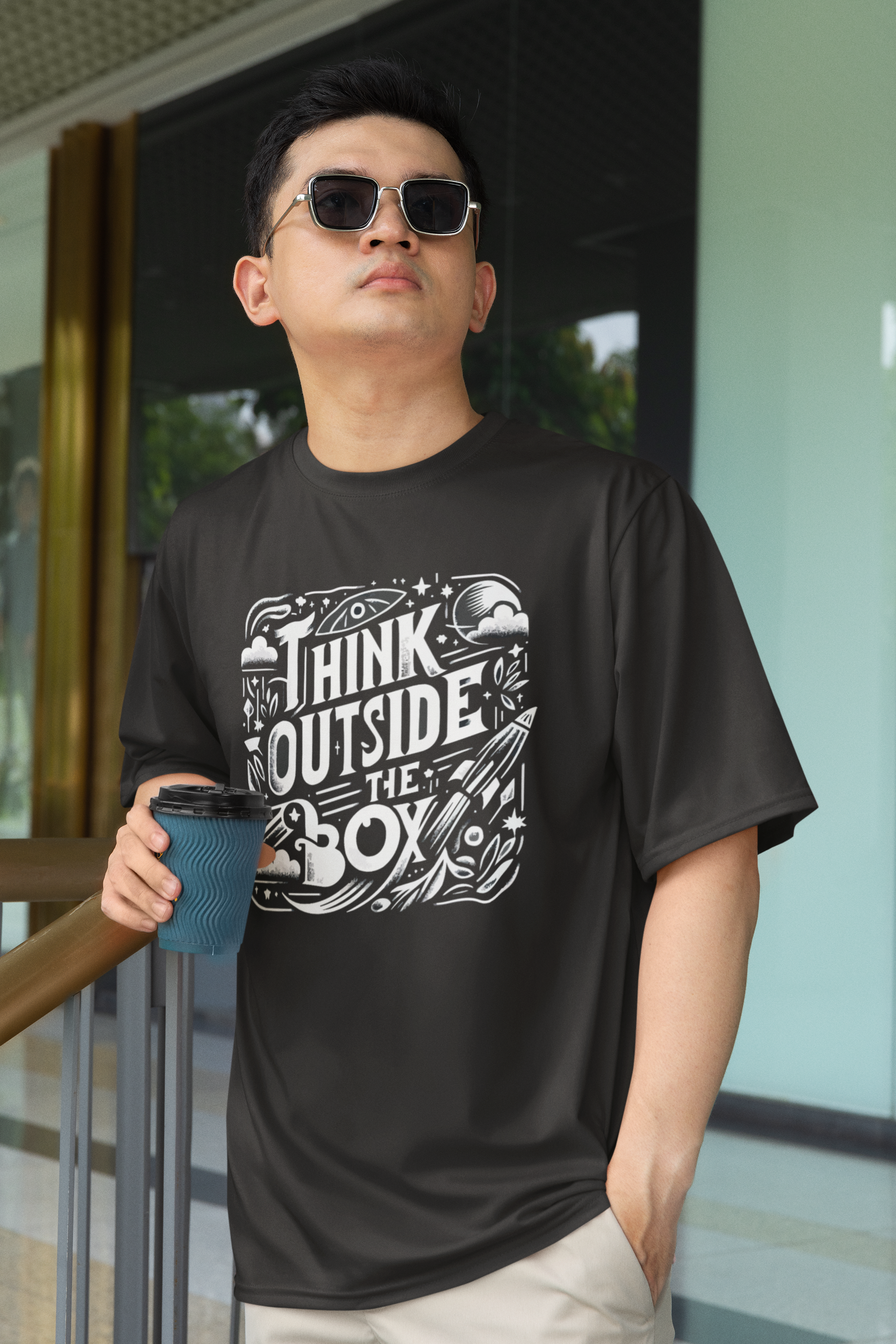 Think Outside The Box Regular Fit T-Shirt - A Foldlined Original