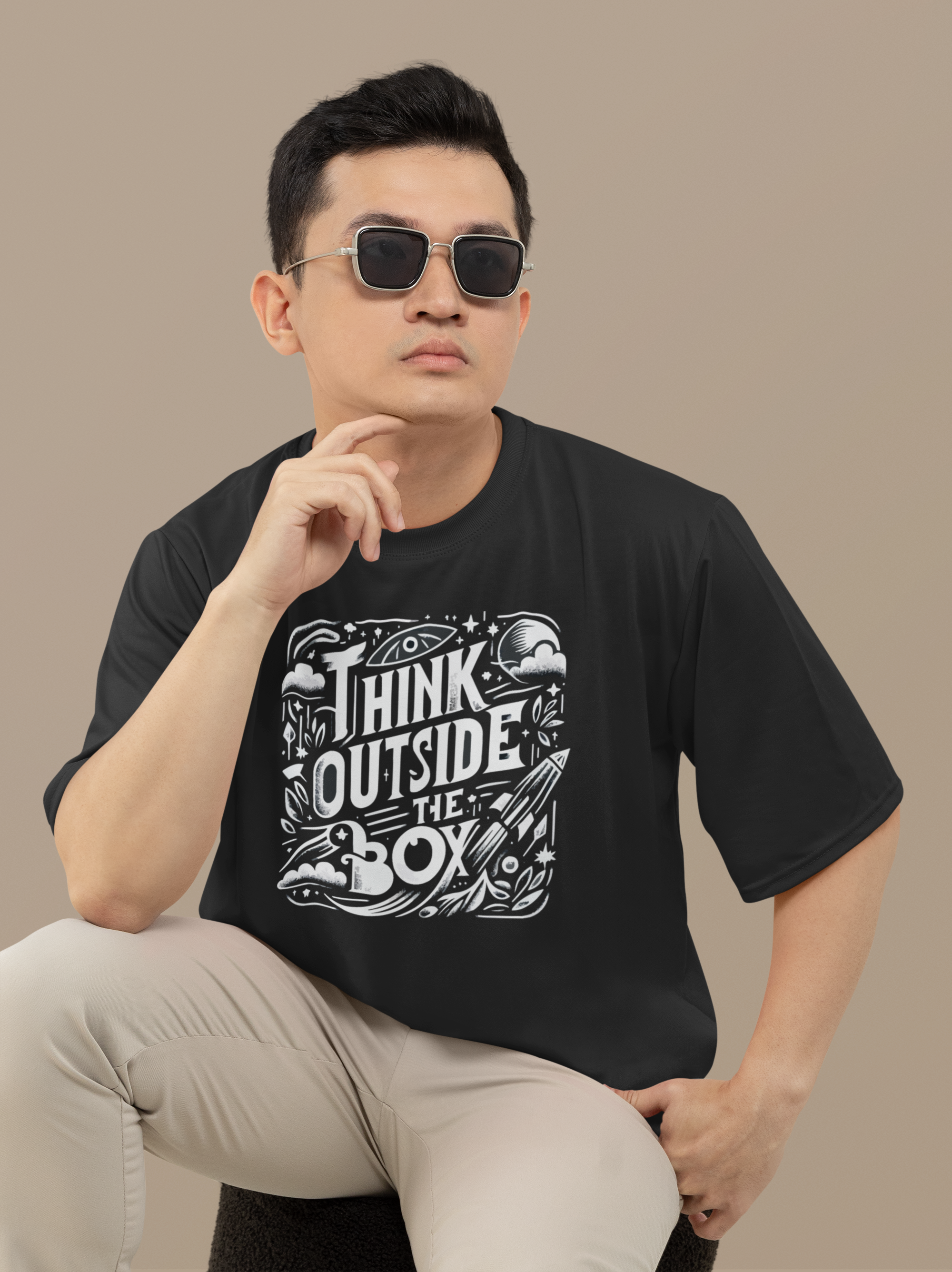 Think Outside The Box Regular Fit T-Shirt - A Foldlined Original