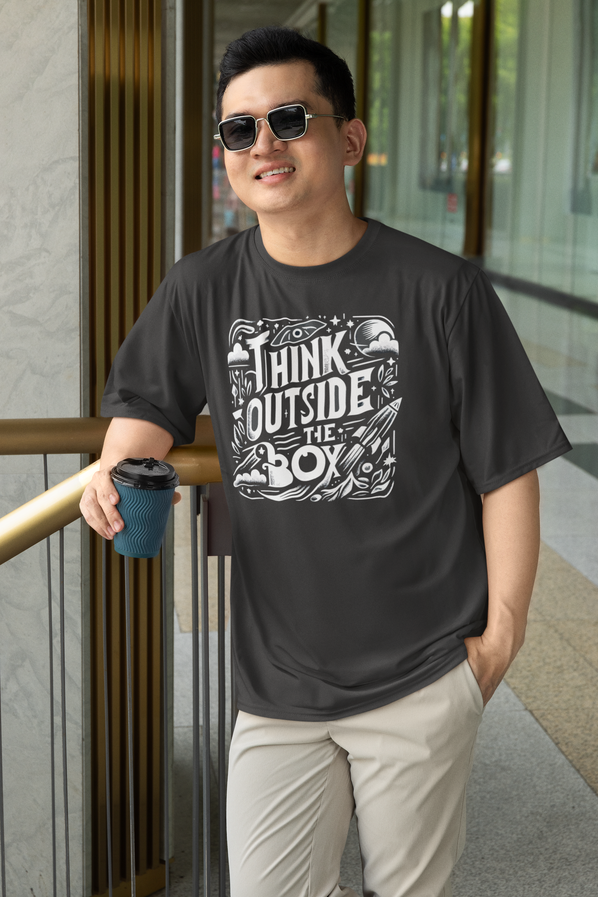 Think Outside The Box Regular Fit T-Shirt - A Foldlined Original